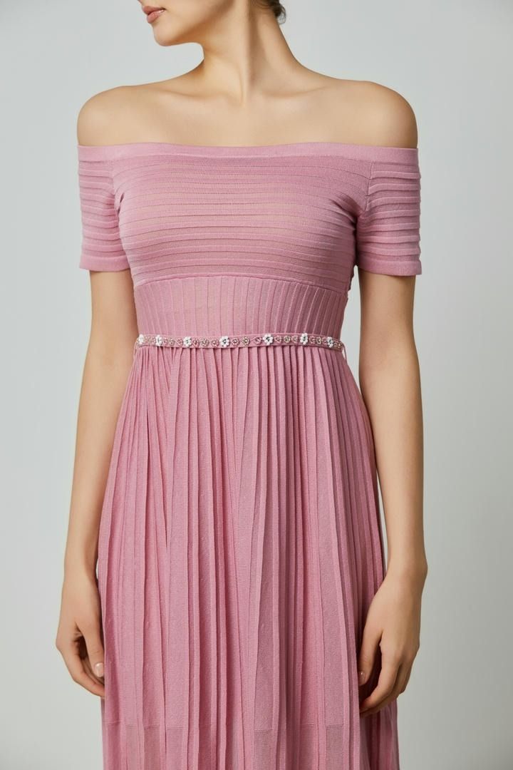off-shoulder knit dress