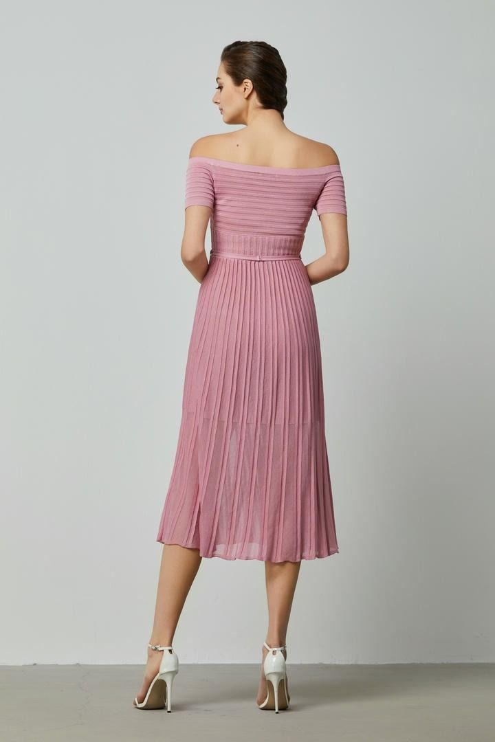 off-shoulder knit dress