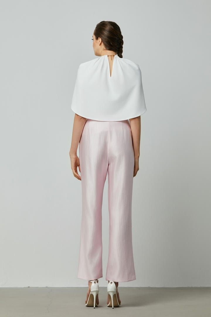 Beaded Chain Cape Fitted Blouse