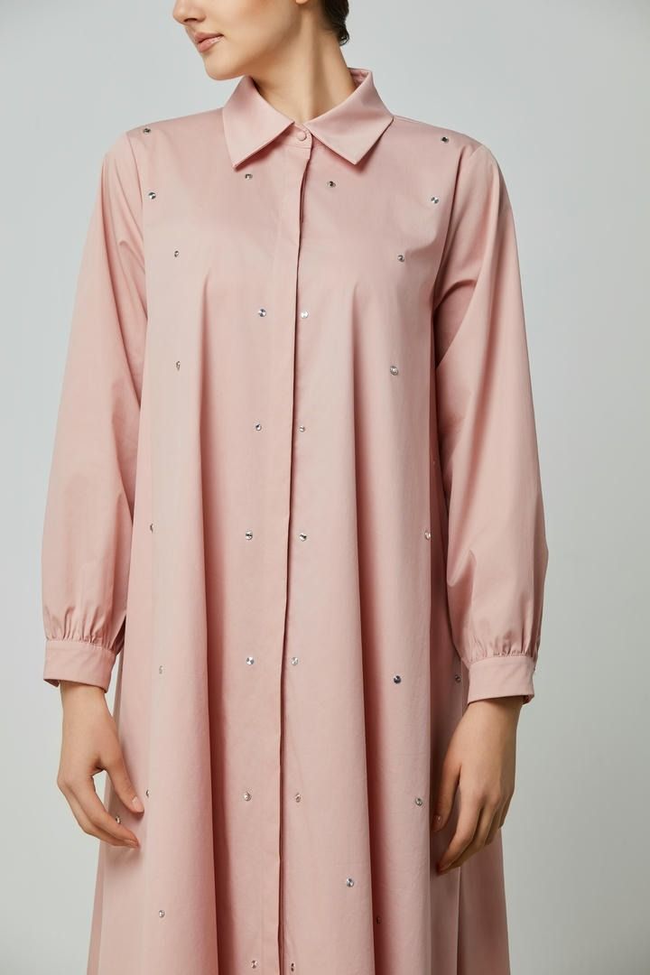 Stone-Embellished A-Line Kaftan