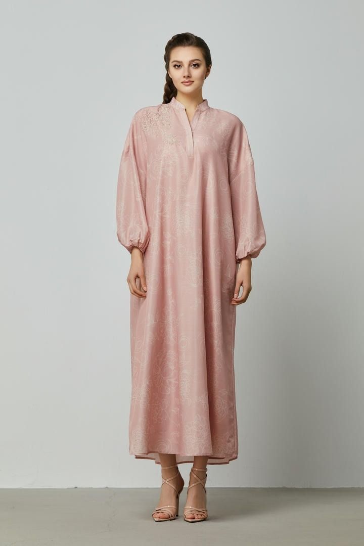 Beaded Balloon-Sleeve Kaftan