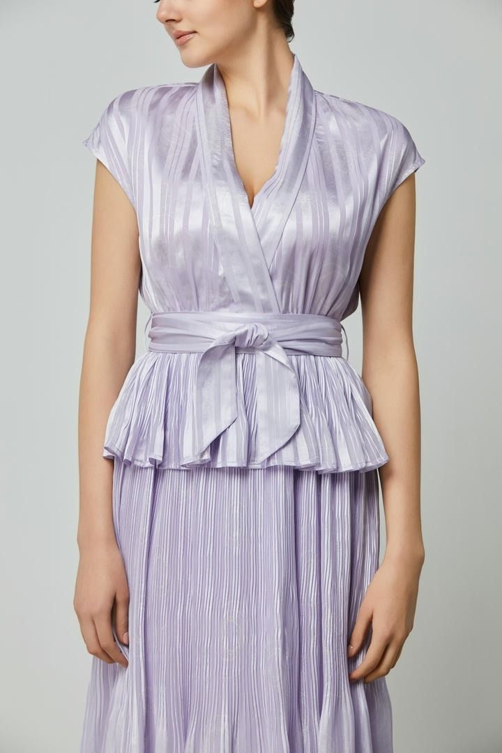 Pleated Tie-Waist Dress