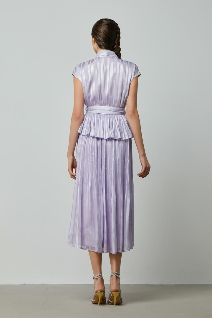 Pleated Tie-Waist Dress