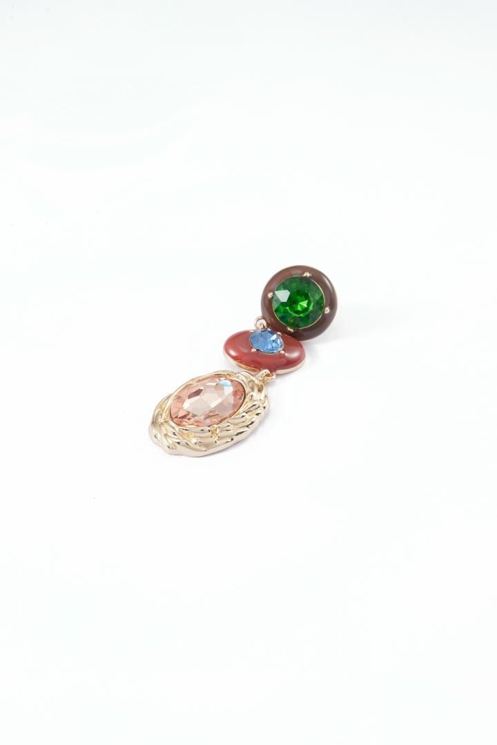 Colored stones dropped earrings
