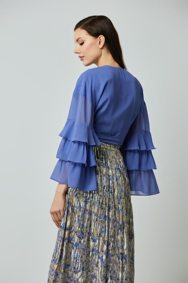 Golden Grace Wrap Blouse