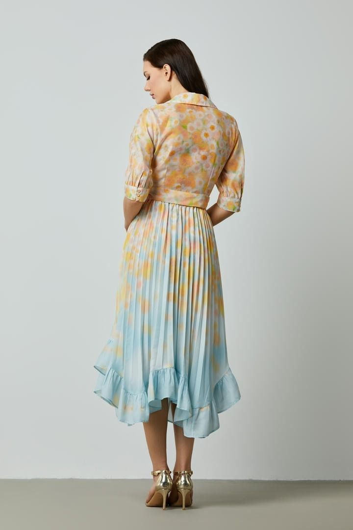 Chic Wrap Printed Blouse
