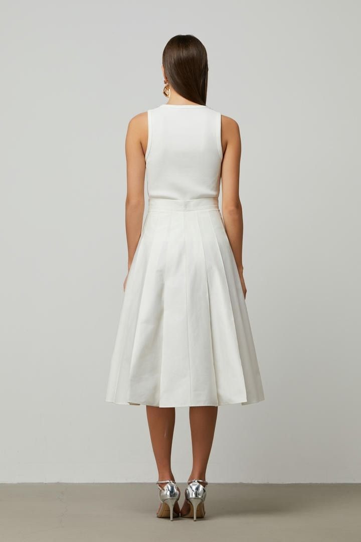 Beads embellishment A-line skirt