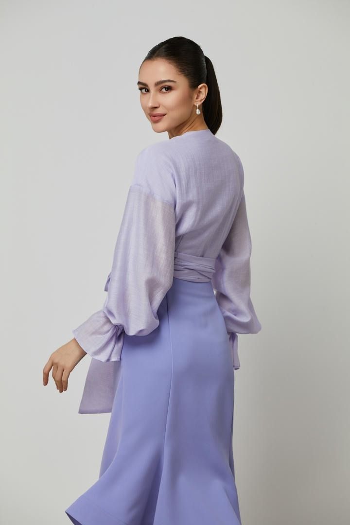statement bow wrap blouse