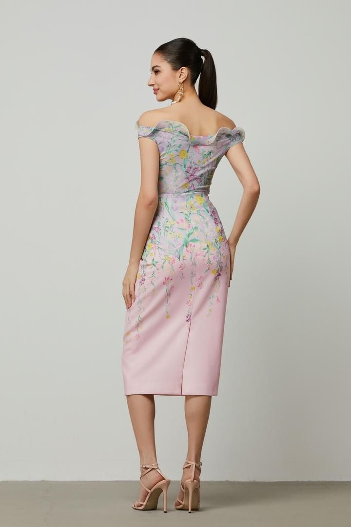 Pencil floral print skirt