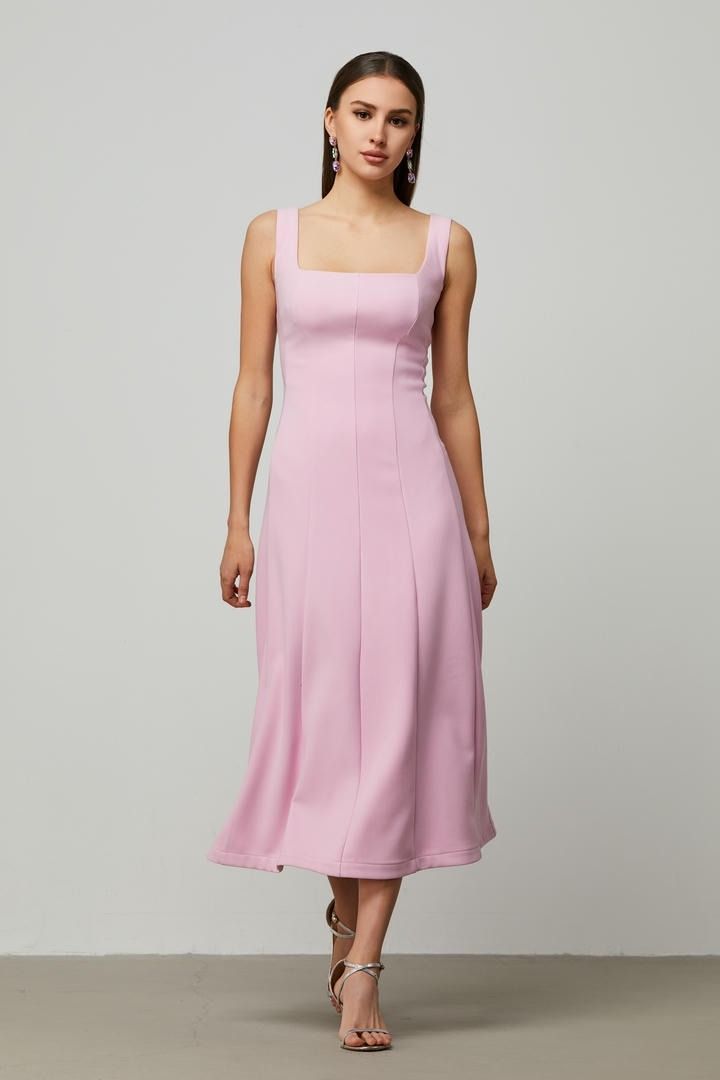 fit and flared pink dress
