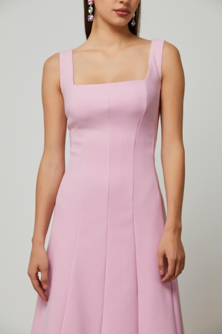 fit and flared pink dress