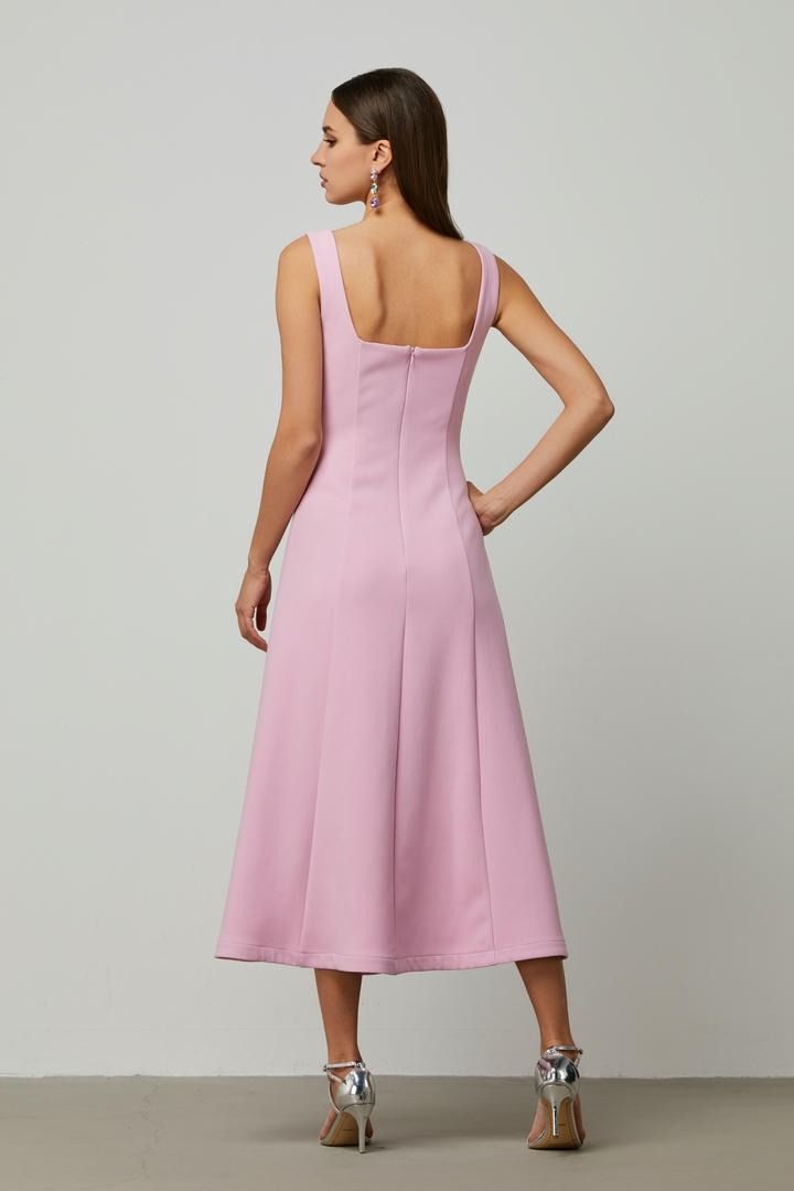 fit and flared pink dress