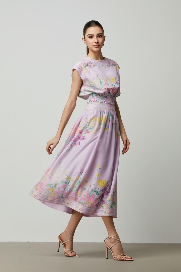 A-line floral skirt
