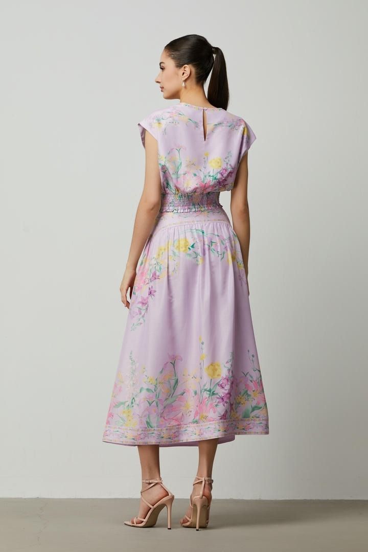 A-line floral skirt