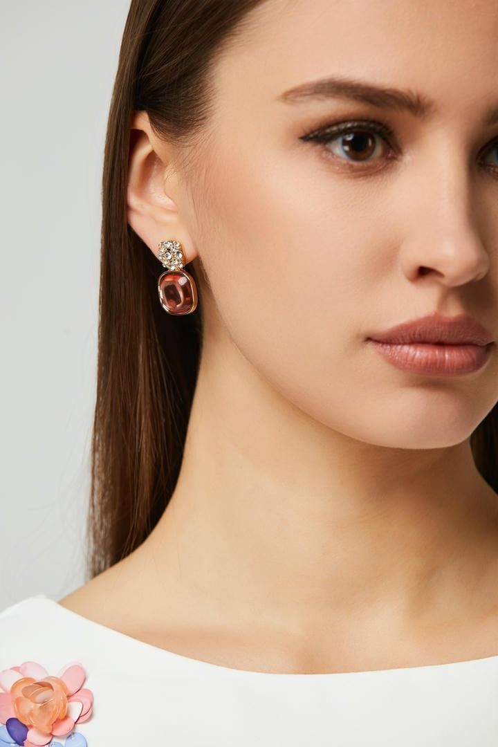 dropped colored earrings