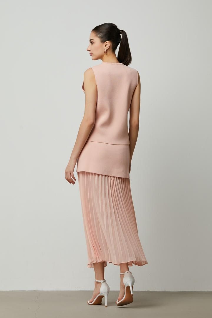 Chiffon pleated layer skirt