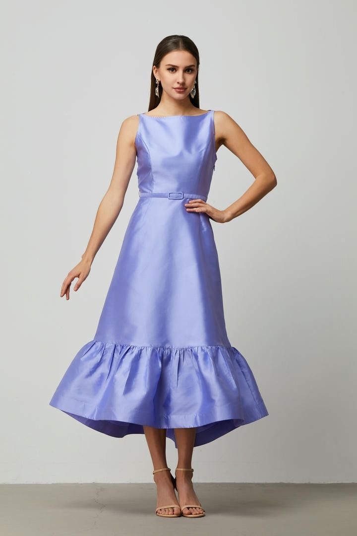 Peplum ruffled hem dress