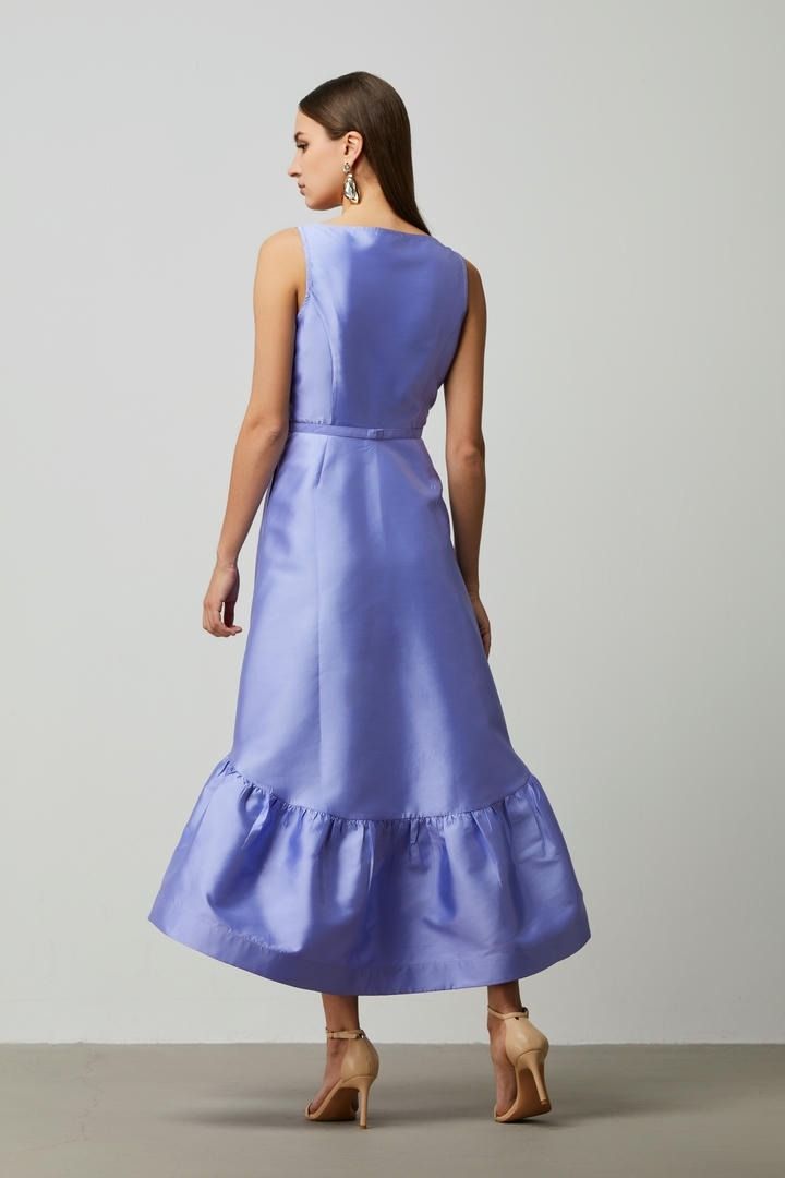 Peplum ruffled hem dress