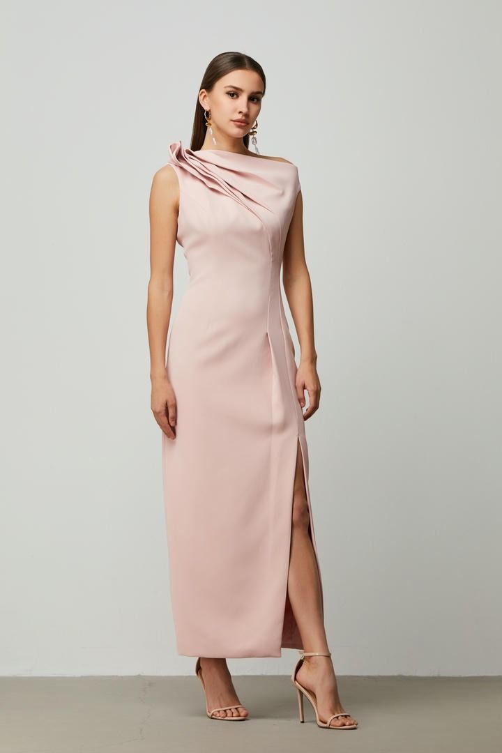 asymmetrical neckline dress