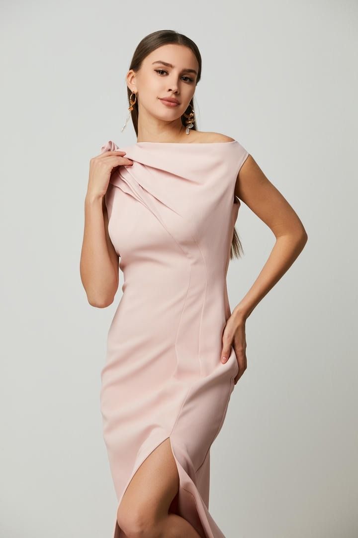 asymmetrical neckline dress
