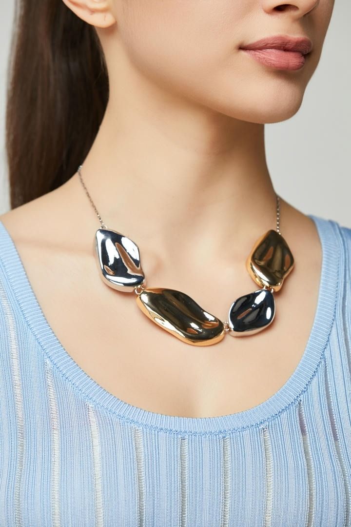 Silver and gold necklace