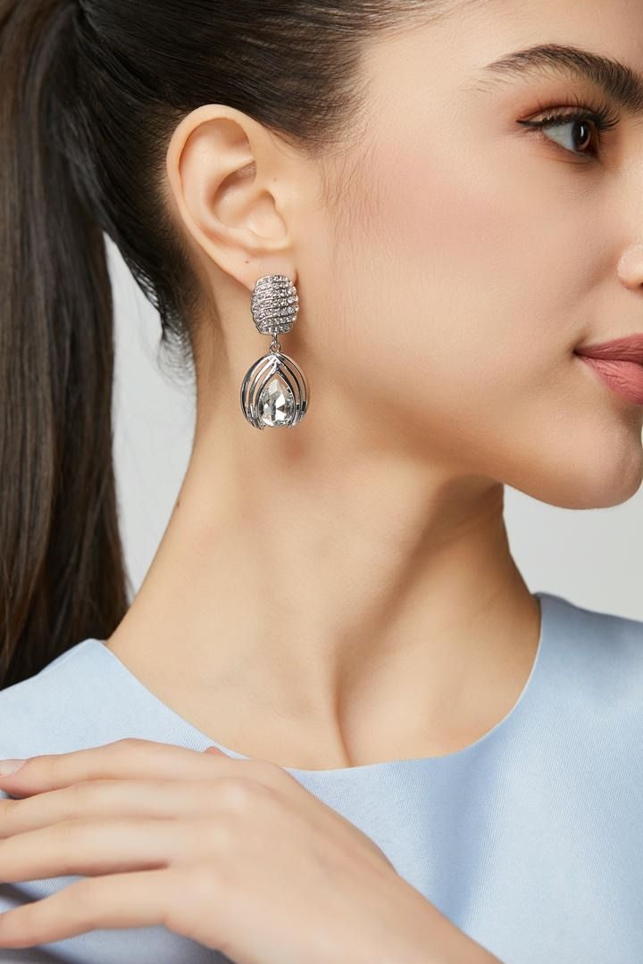 Silver Double Drop Earrings