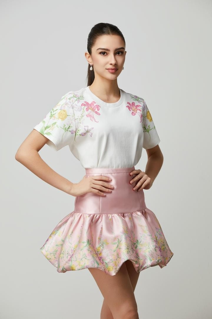 trendy floral print top
