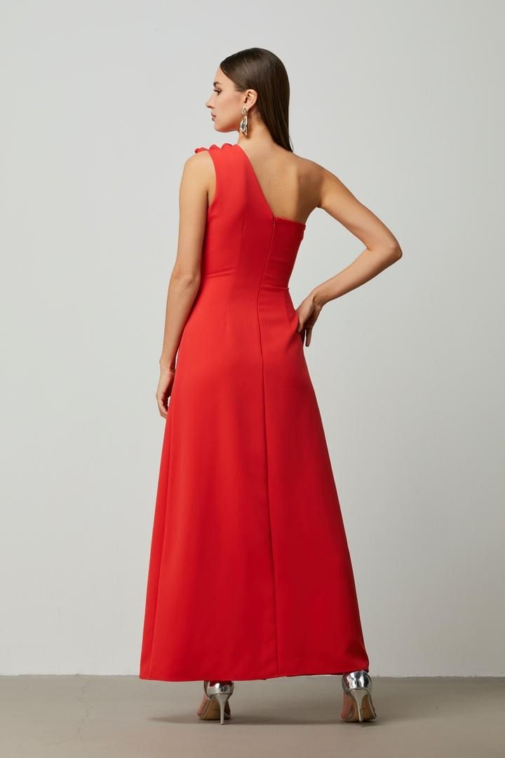 Red Single Shoulder Dress