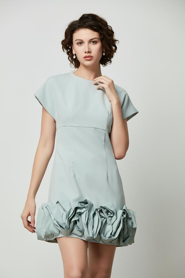 3D Ruffle hem Dress