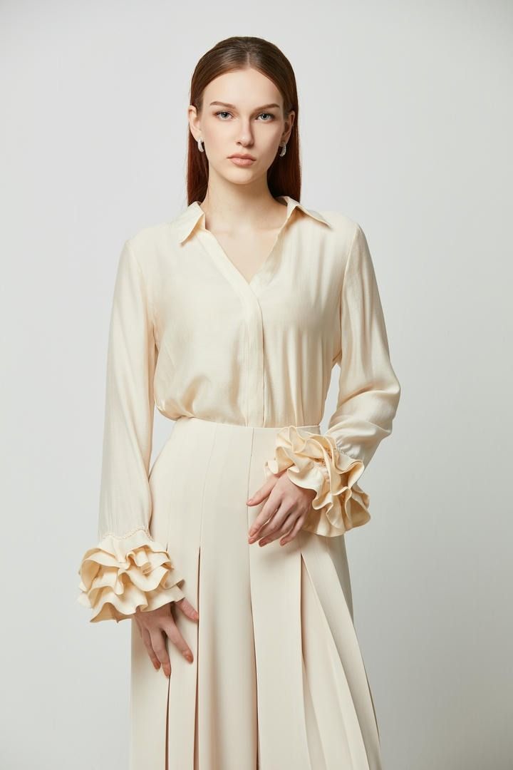 Statement ruffled Cuffs Blouse