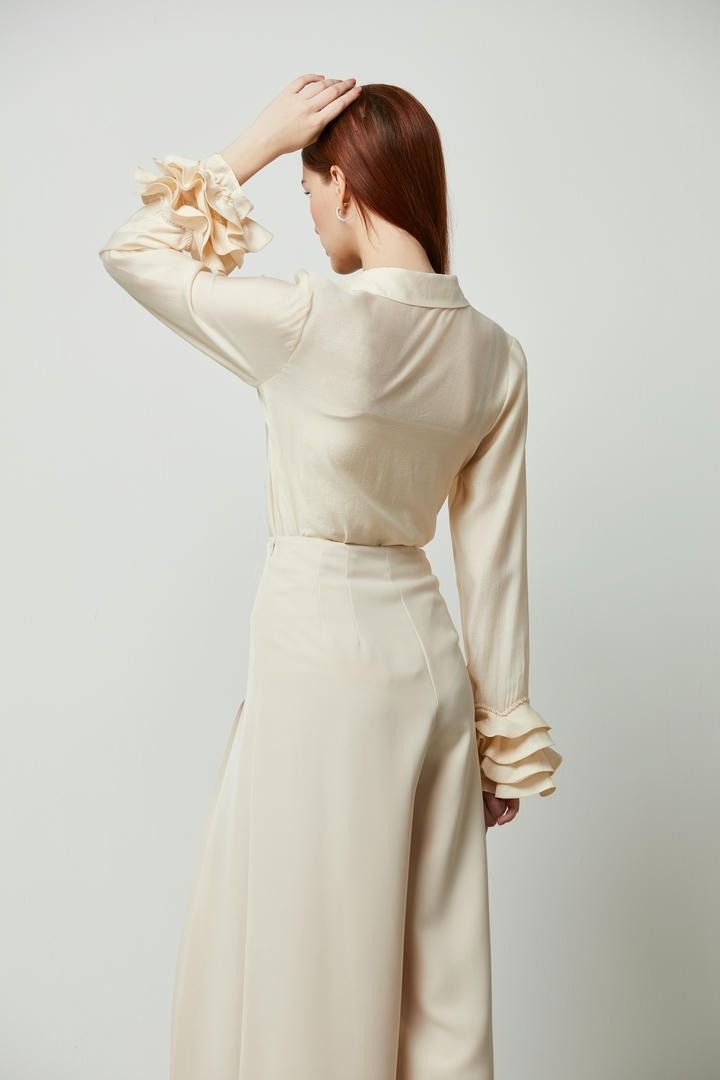 Statement ruffled Cuffs Blouse