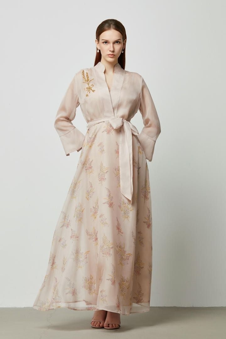 Embellished Printed Dress