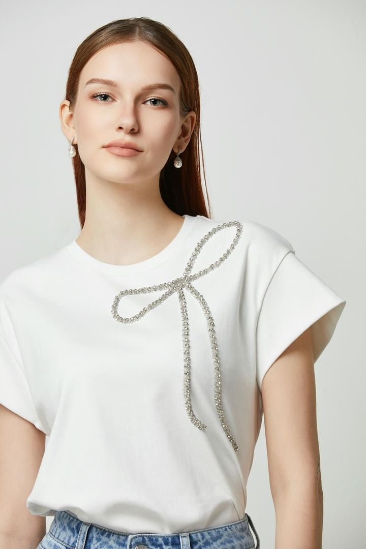 Bow-Embellished T-Shirt