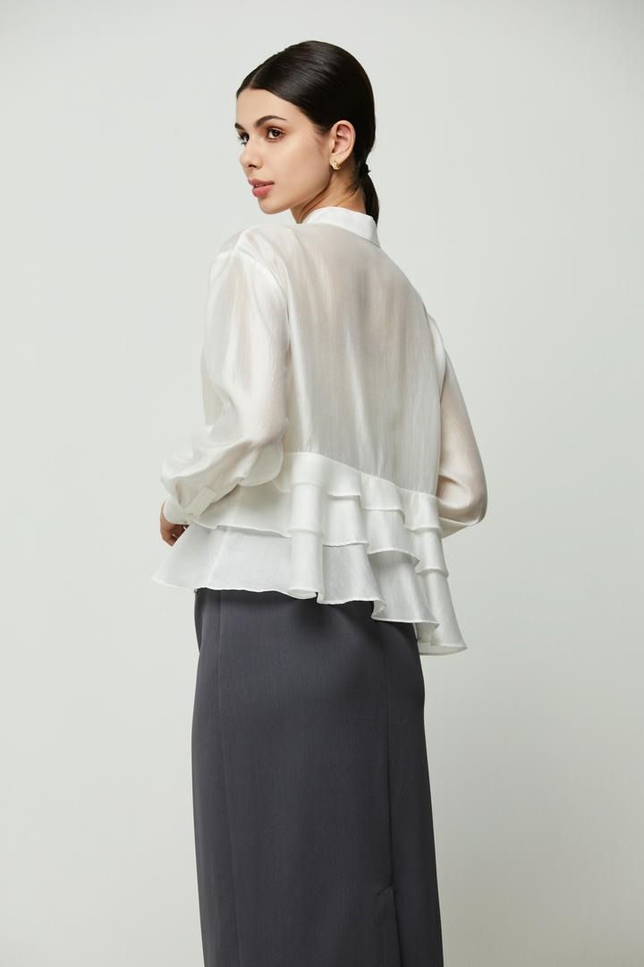 Elegant Chiffon Ruffled Top