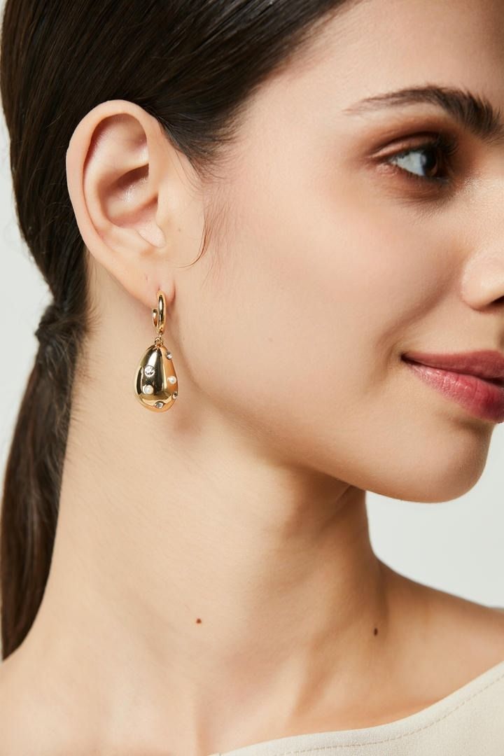 Dotted Drop Shine Earrings