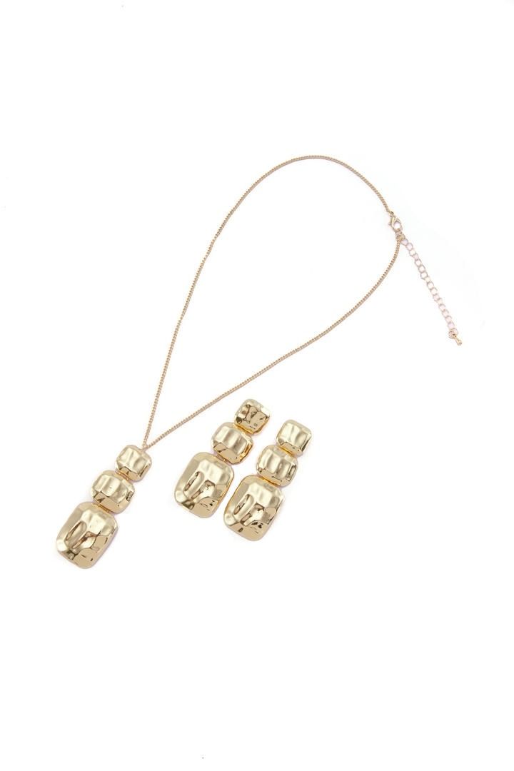 textured gold-tone set