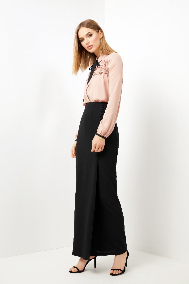 Black Skirt with Buttons