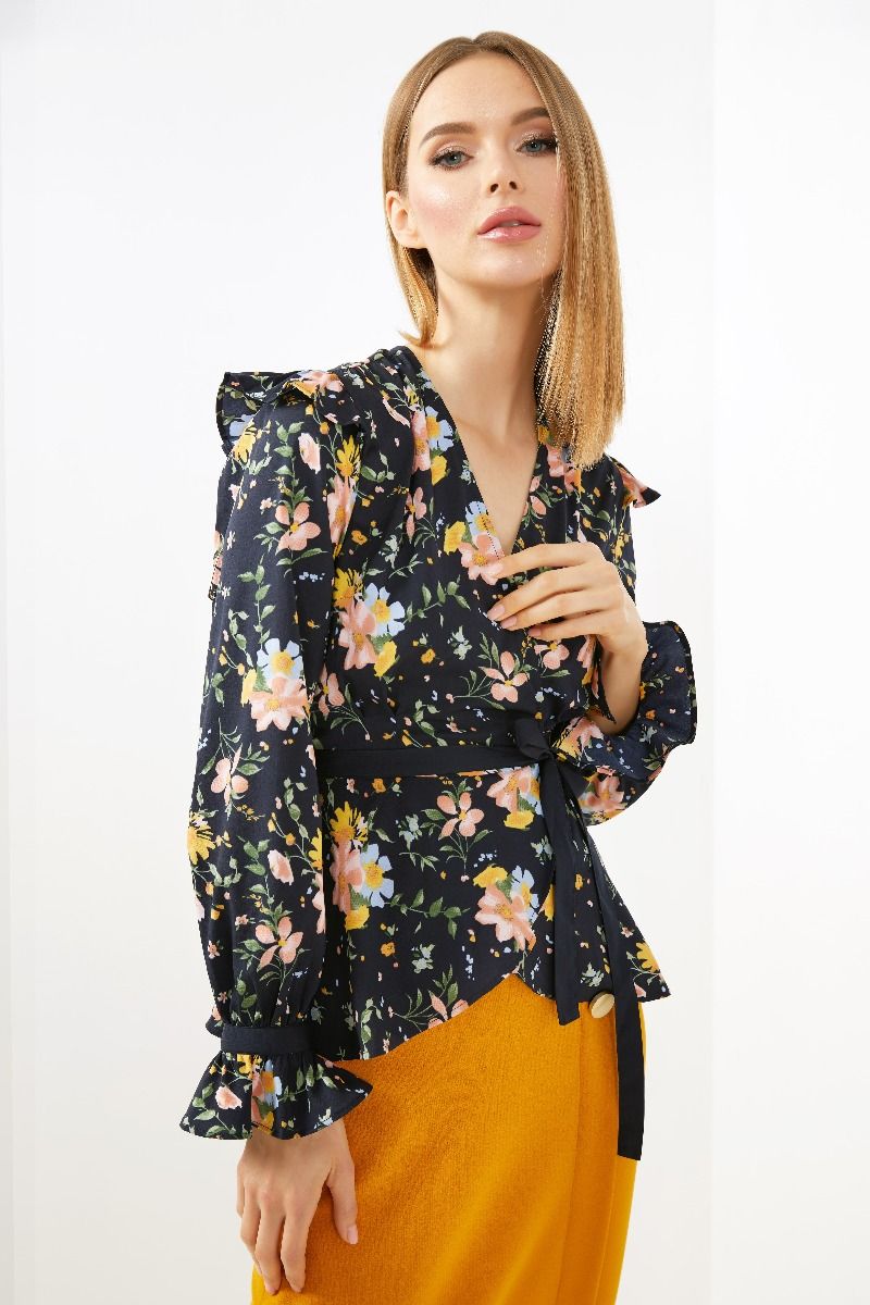 Printed Navy Blouse