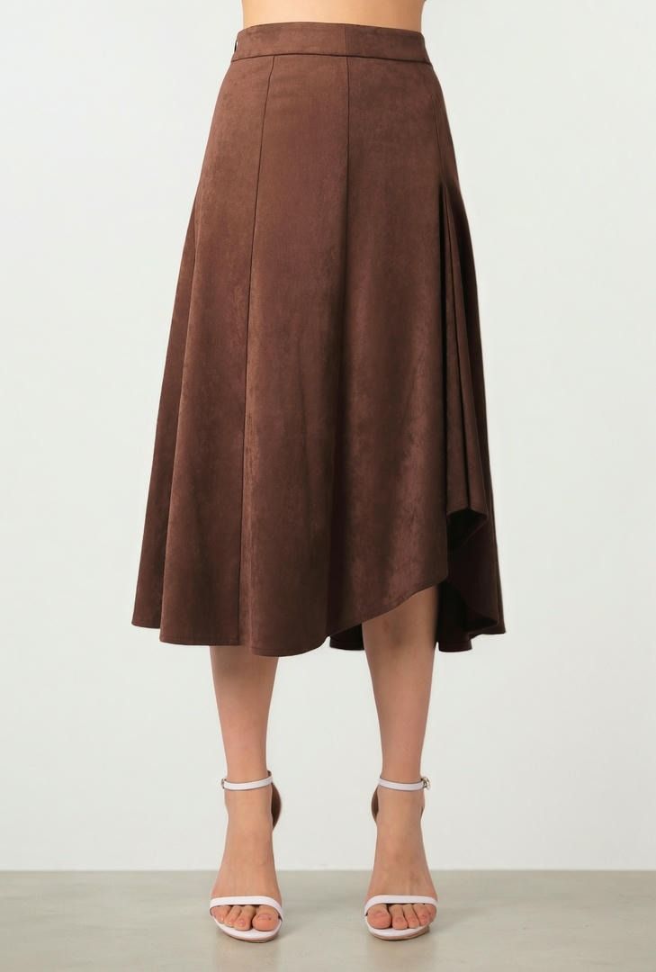 MIDI LENGTH SUEDE SKIRT