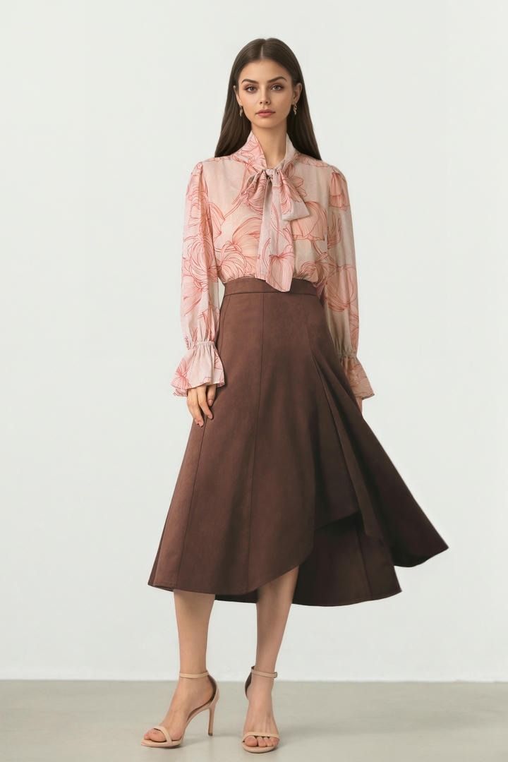 CHIFFON BLOUSE WITH  SCARF