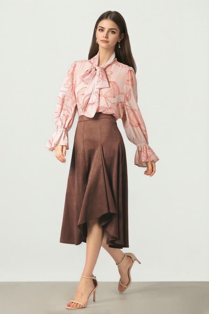 CHIFFON BLOUSE WITH  SCARF