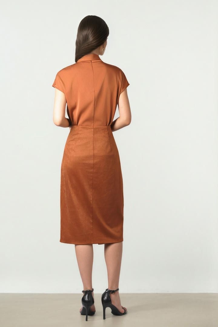 Satin Tie-Neck Blouse