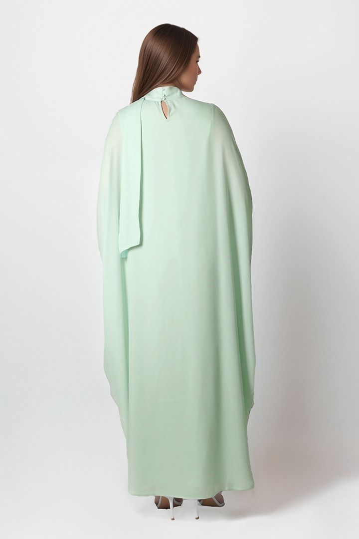 High collar crepe kaftan