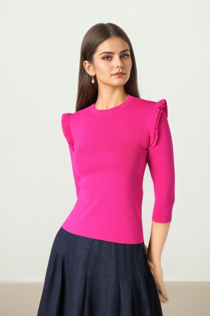 Fuchsia Knit Top