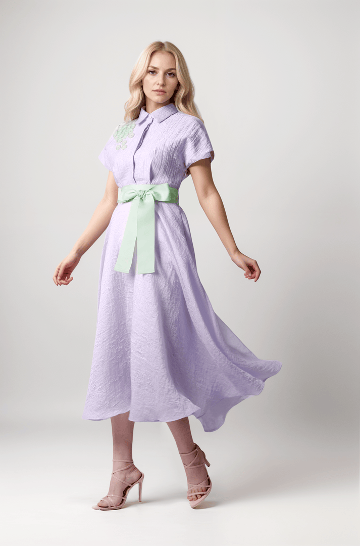 Jacquard shirt dress
