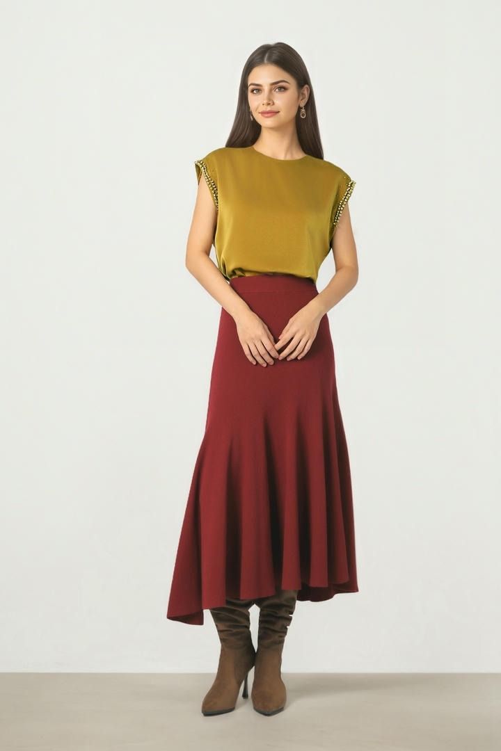 Olive Satin Top