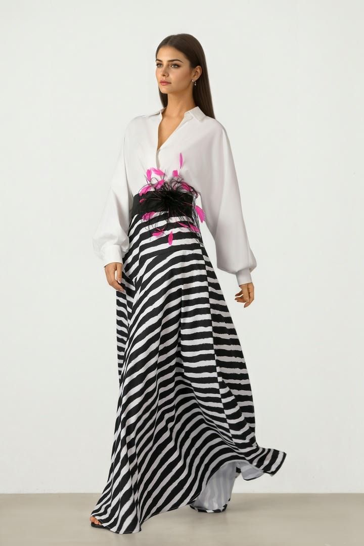 PRINTED LONG SHIRT DRESS