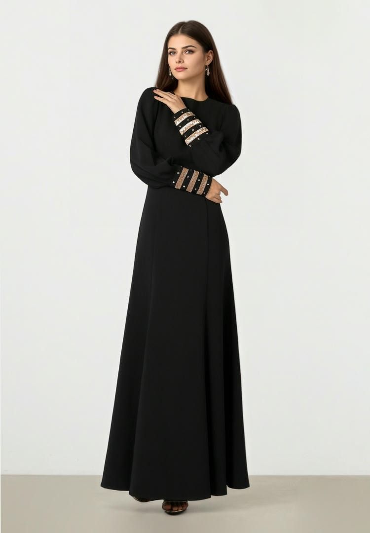 Black Crepe Maxi Dress