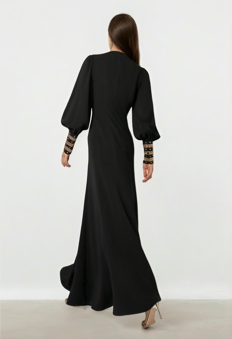 Black Crepe Maxi Dress
