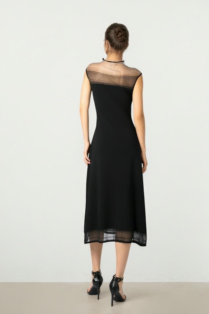 Black Knit Midi Dress